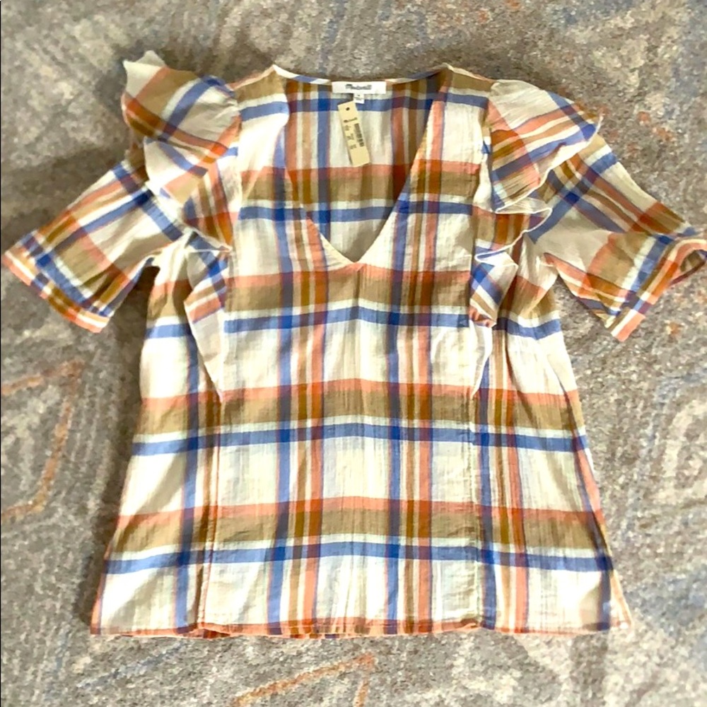 NWT Madewell flutter sleeve top